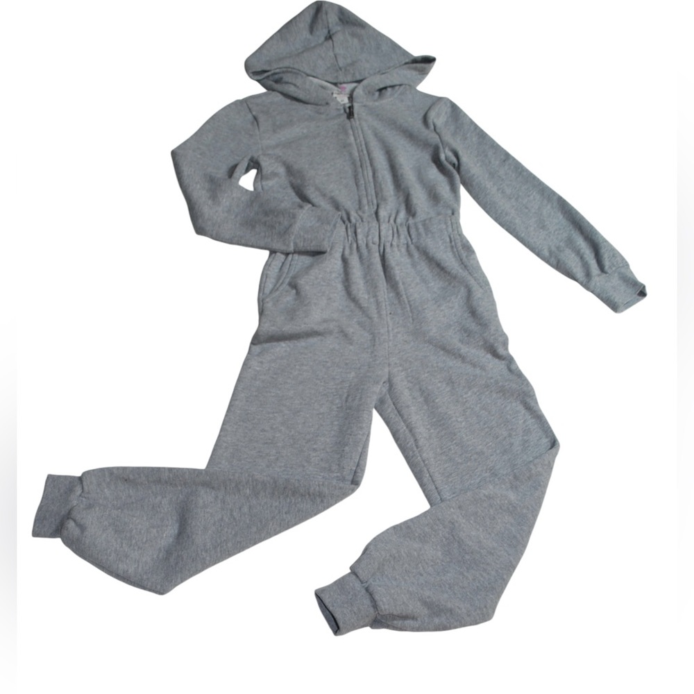Habitual Kid Gray Hooded Jumpsuit Girls 6X NWOT